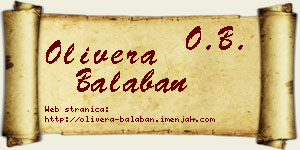 Olivera Balaban vizit kartica